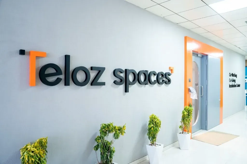 Teloz Spaces branded reception and entrance — managed office and coworking in Mumbai